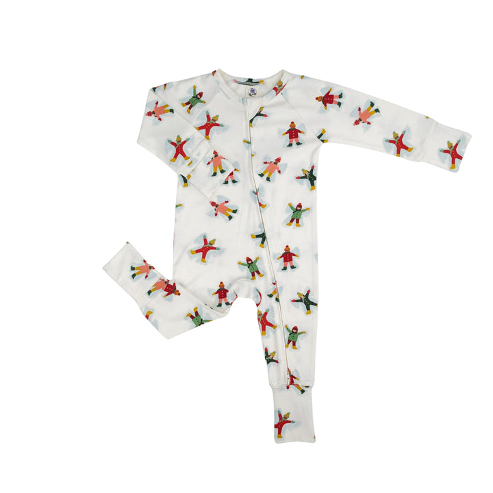 Convertible Footed Romper in Snow Angel