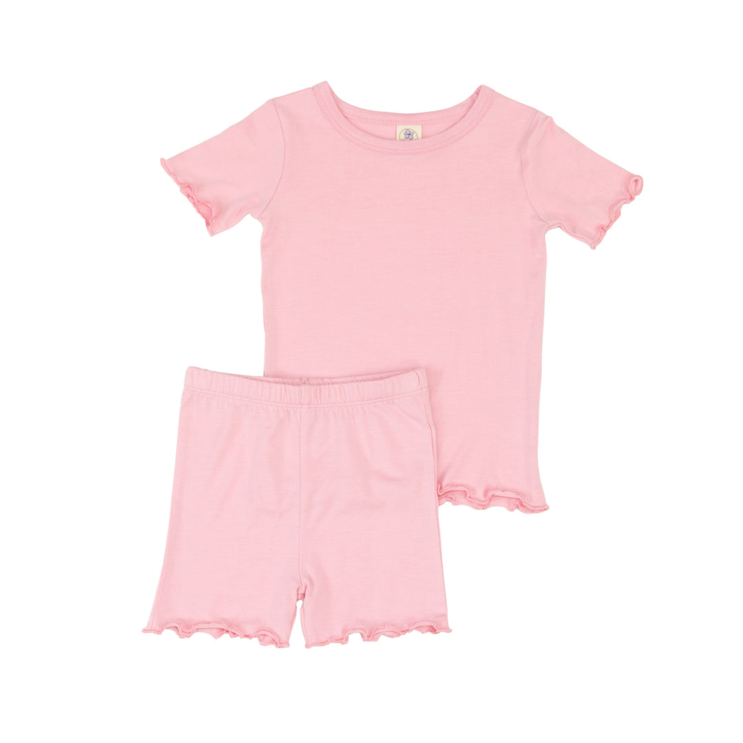 Girls Short Pajama Set in Pink Nectar