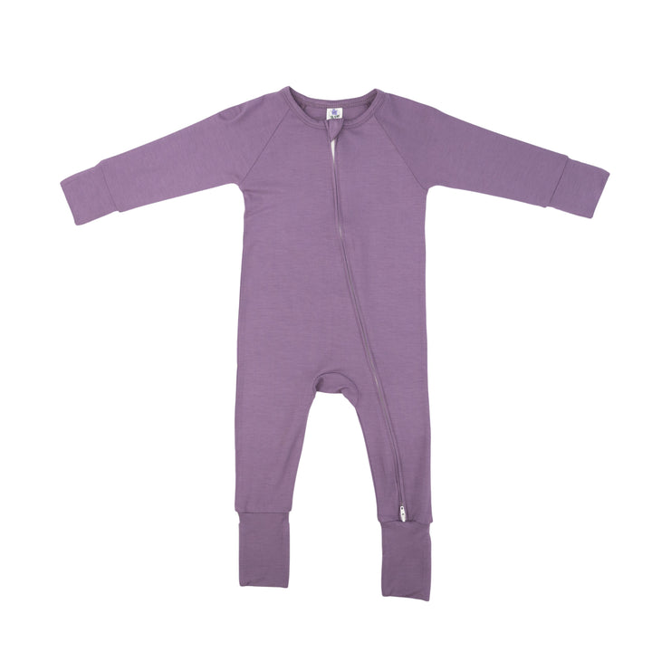 Convertible Footed Romper in Plum