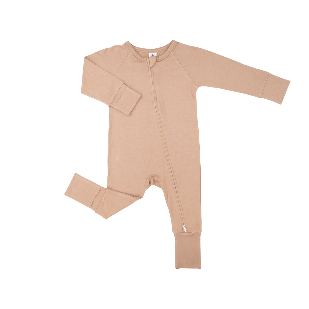 Convertible Footed Romper in Praline