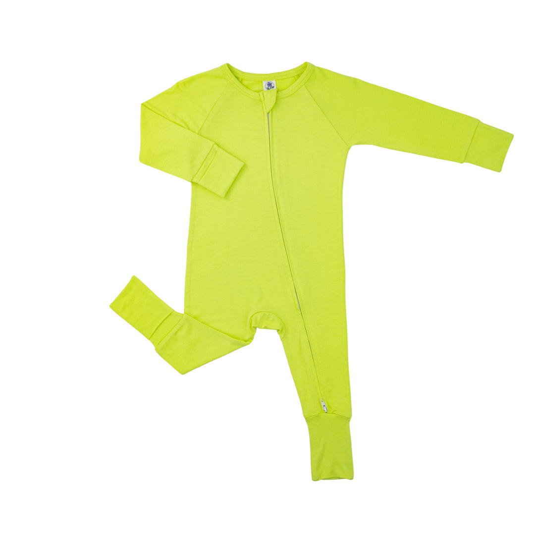 Convertible Footed Romper in Wild Lime