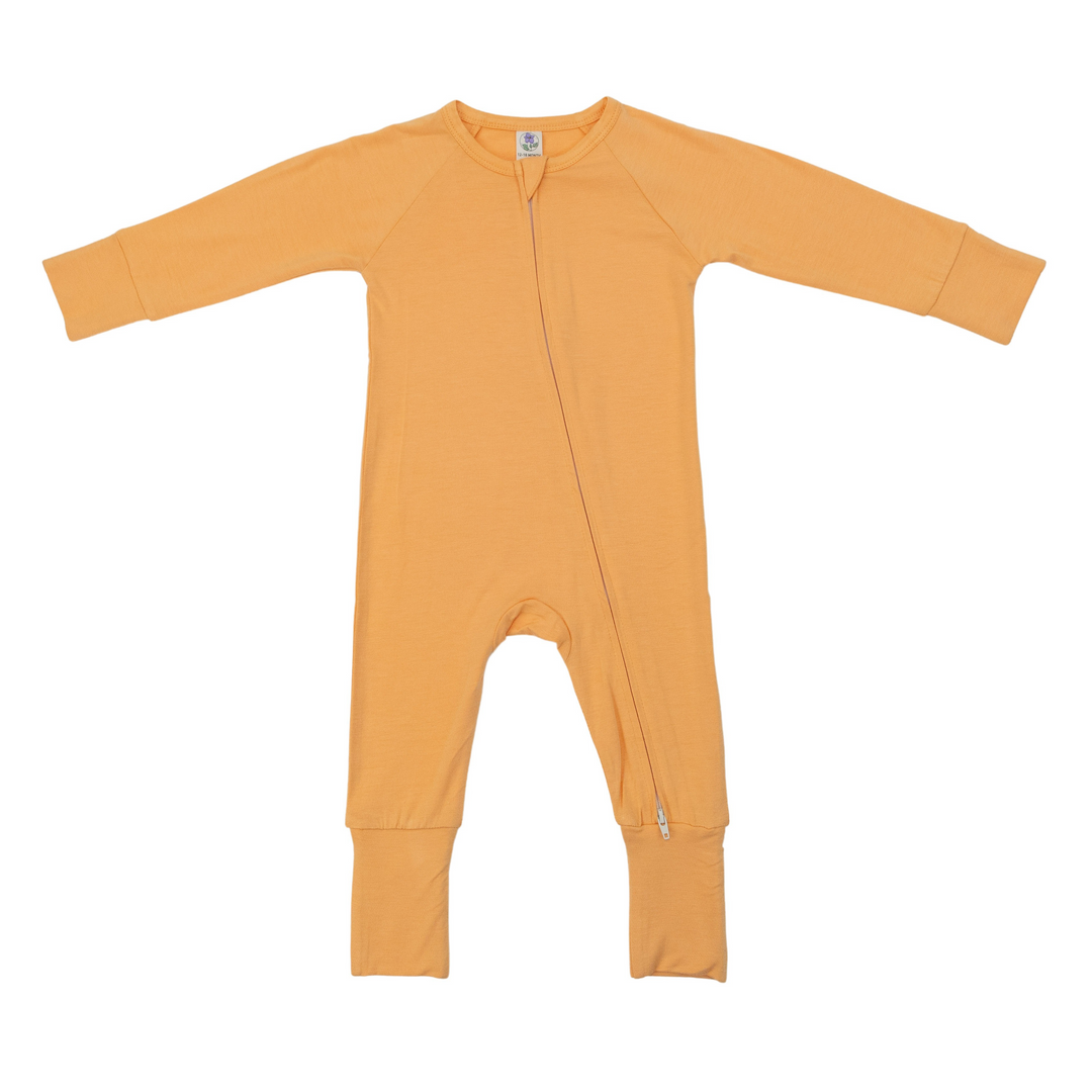 Convertible Footed Romper in Apricot
