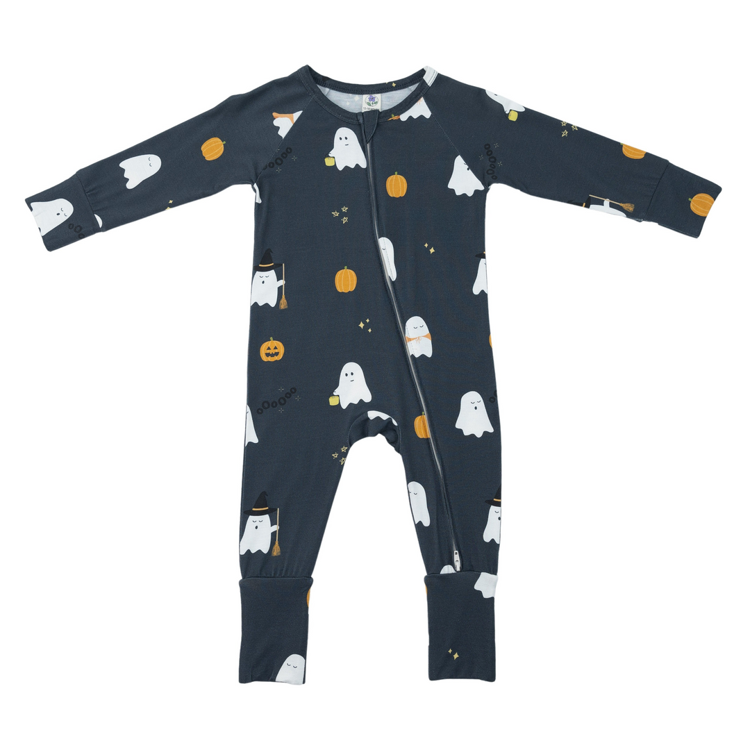 Convertible Footed Romper in Boo