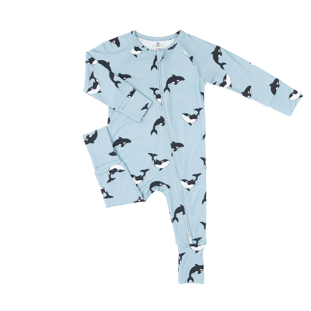 Convertible Footed Romper in Orca
