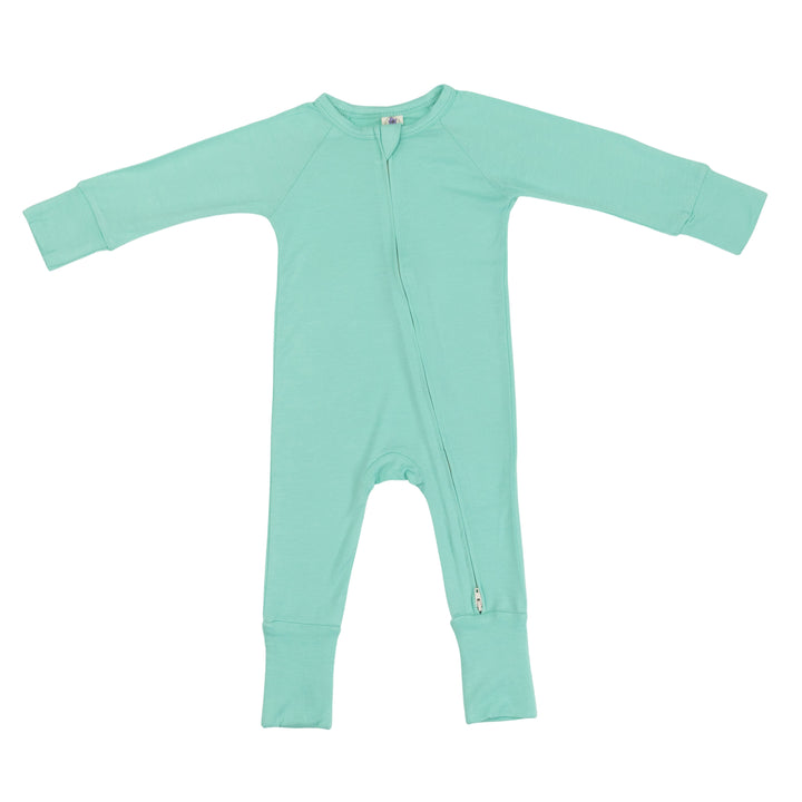 Convertible Footed Romper in Soft Teal