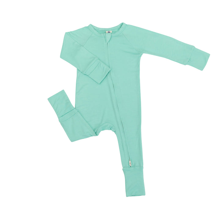 Convertible Footed Romper in Soft Teal