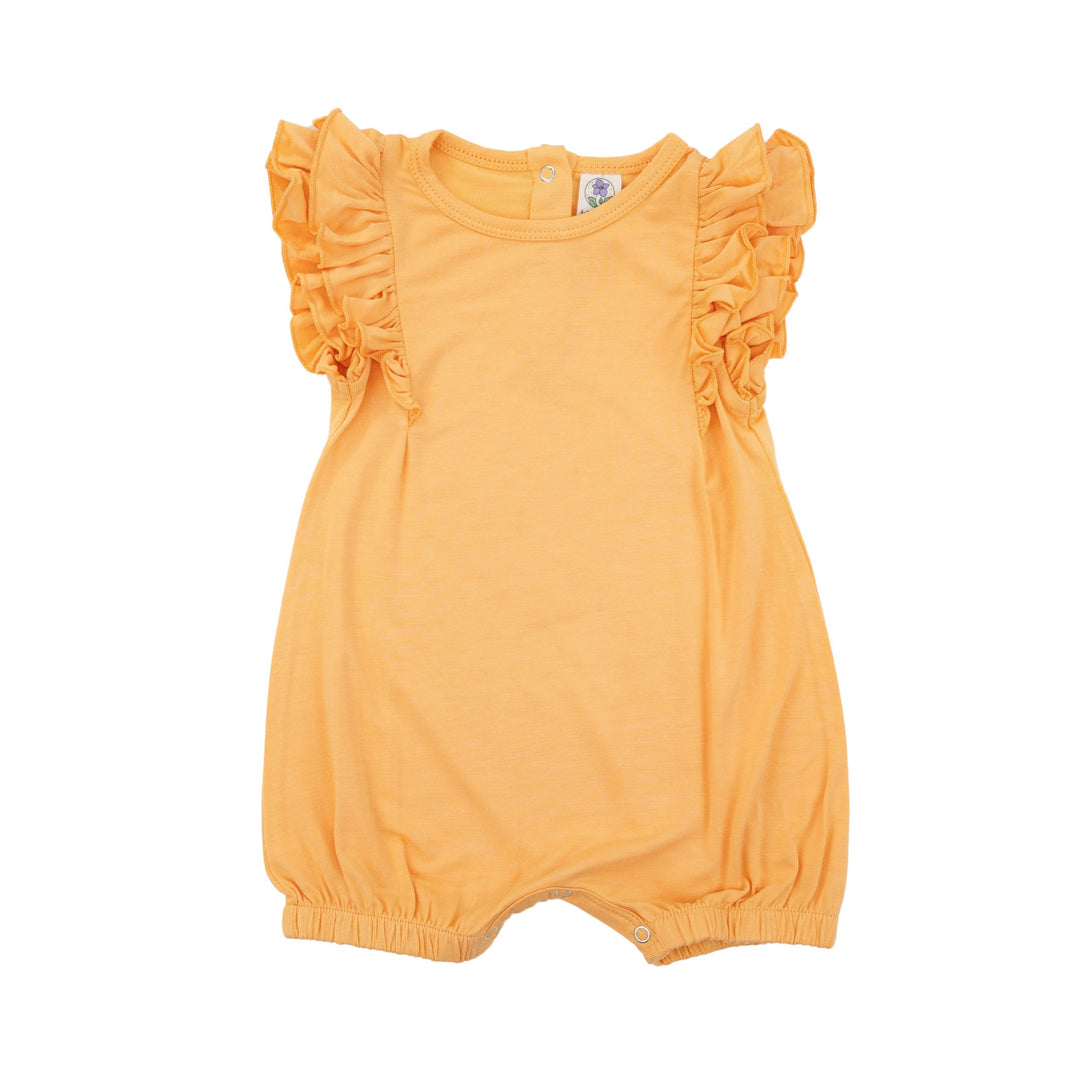 Ruffle Shorty Romper in Apricot