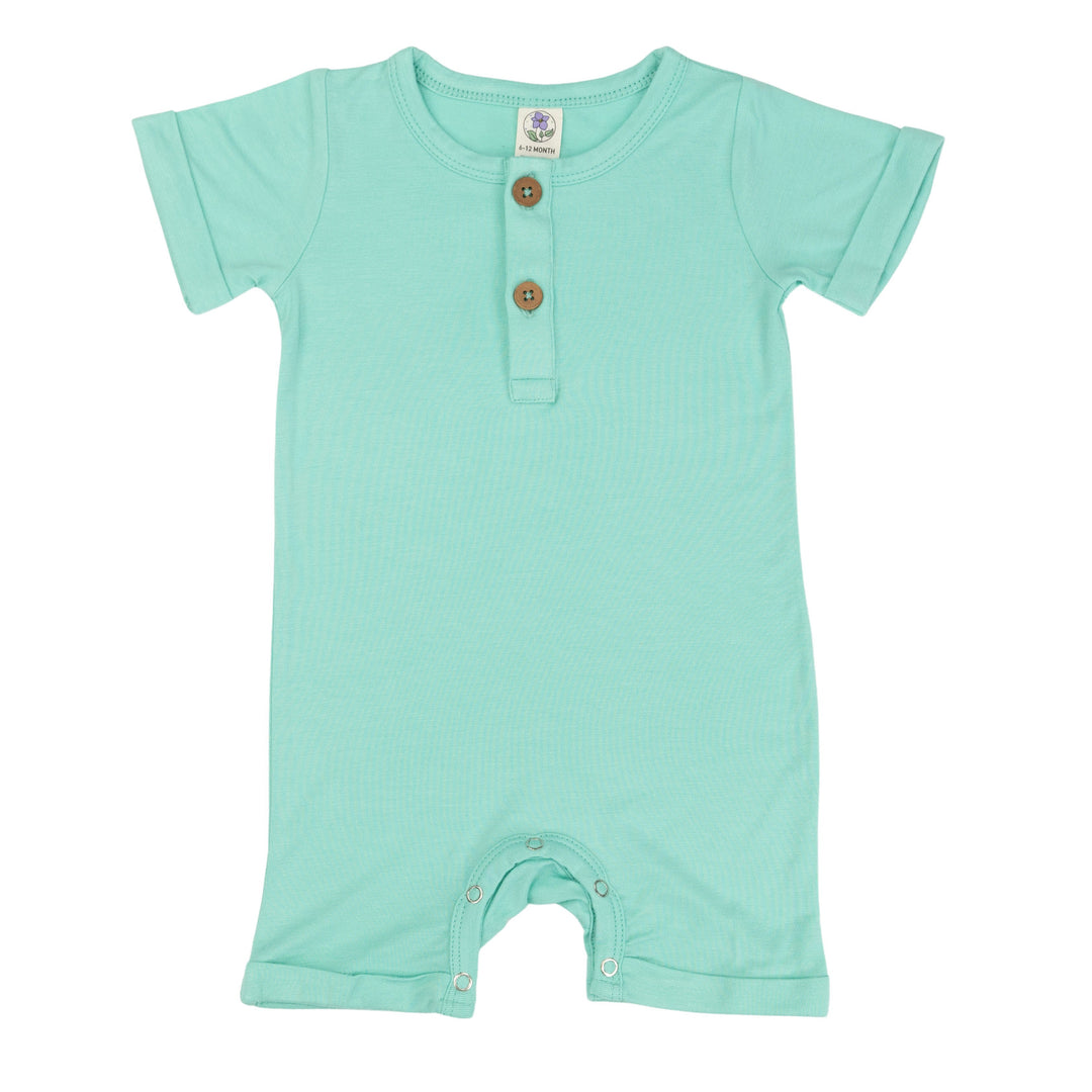 Shorty Romper in Soft Teal