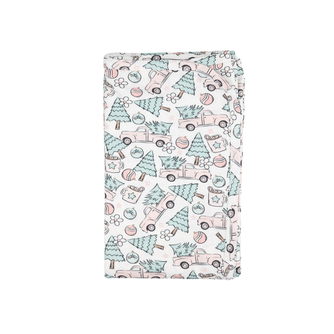 Swaddle Blanket in Truckie Time