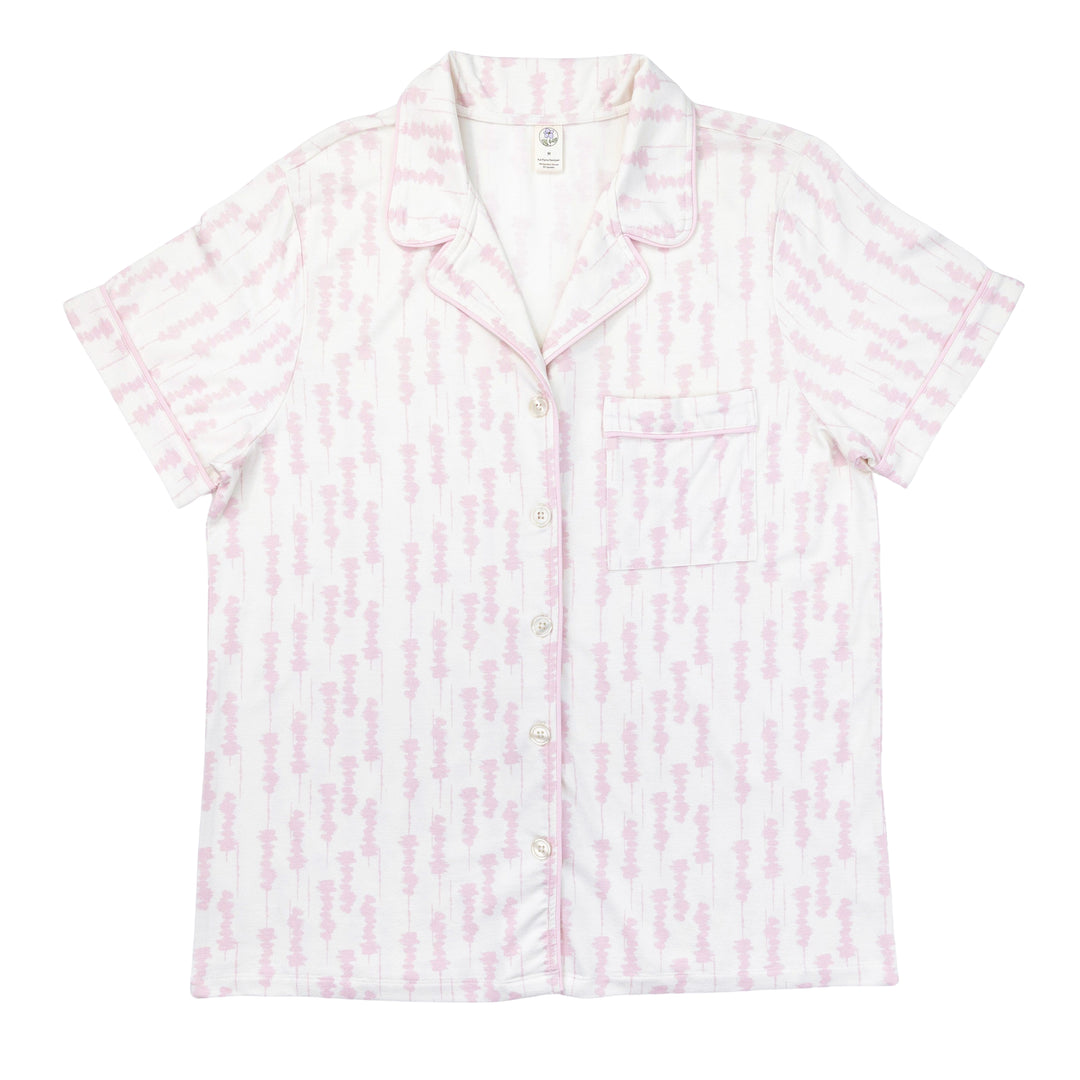 Women's Short Pajama Set in Pink Shibori